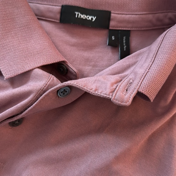 Men's Theory polo in mauve. - Picture 2 of 2